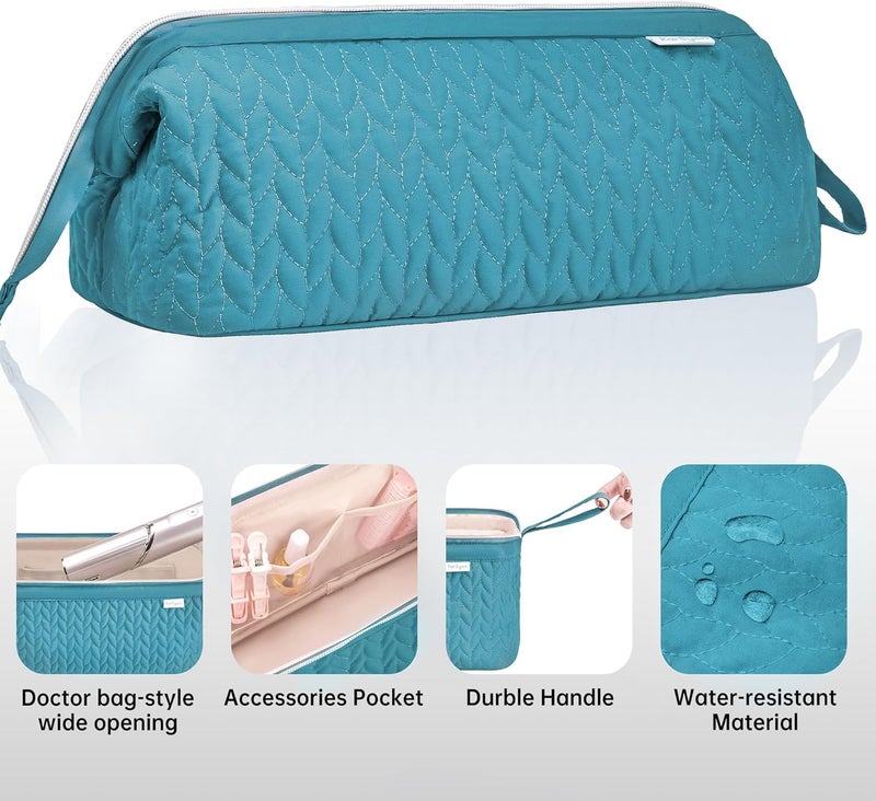 KarSyon Shark Flex Style Case for Dyson Airwrap Hair Dryer Brush Revlon Hair Tools Travel Bag Carrying Case Flat Curling Iron Organizer (Teal Blue) - Image 5
